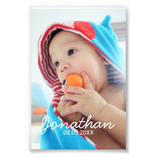 Benutzerdefiniertes Foto mit Name und Datum (Vorne)