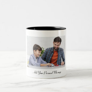 Benutzerdefiniertes Foto mit Personalisiertem Text Zweifarbige Tasse