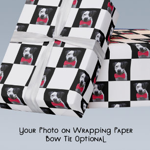 Benutzerdefiniertes Foto mit Red Bow Krawatte Schw Geschenkpapier