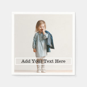 Benutzerdefiniertes Foto mit Text-Napkins Serviette