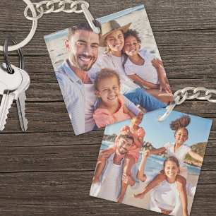 Benutzerdefiniertes Foto mit zwei Fotos Schlüsselanhänger
