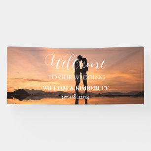 Benutzerdefiniertes Foto Moderne Elegante Hochzeit Banner