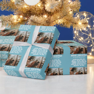 Benutzerdefiniertes Foto Moderne Typografie Nachri Geschenkpapier