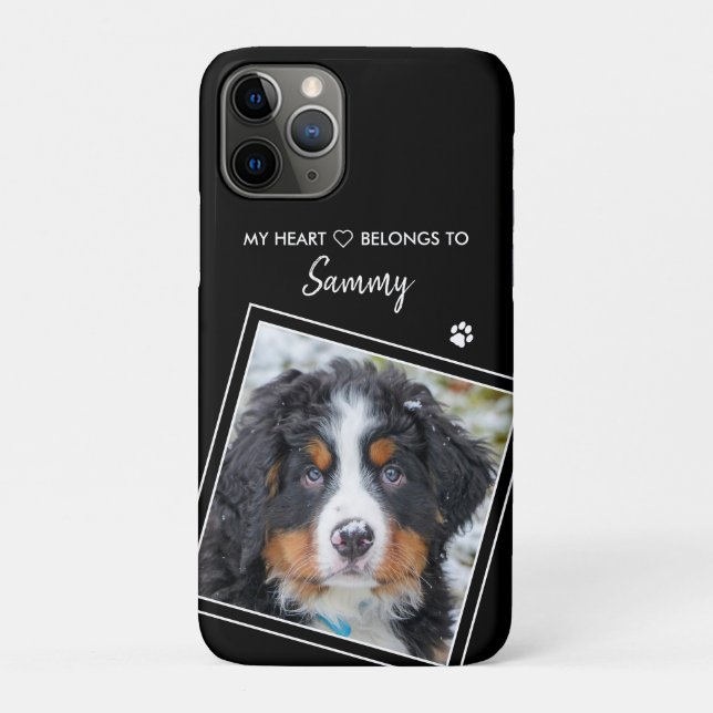 Benutzerdefiniertes Foto Moderner Schwarzhund Case-Mate iPhone Hülle (Rückseite)