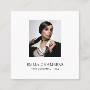 Benutzerdefiniertes Foto Modernes Minimalistisches Quadratische Visitenkarte