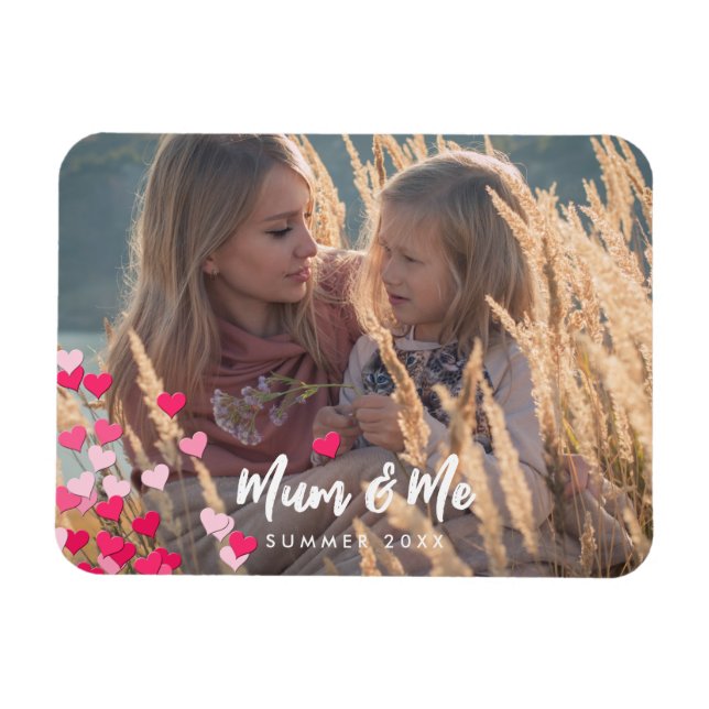 Benutzerdefiniertes Foto Modernes Schreiben gedeck Magnet (Horizontal)