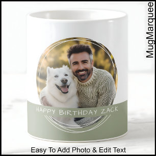 Benutzerdefiniertes Foto & Nachricht Weiß & Grün C Kaffeetasse