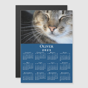 Benutzerdefiniertes Foto Name 2023 Kalender Blue M Magnetkarte