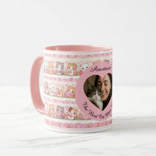 Benutzerdefiniertes Foto & Name "Beste Katzenmutte Tasse