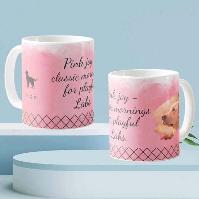 Benutzerdefiniertes Foto & Name Labrador Retriever Kaffeetasse (Von Creator hochgeladen)