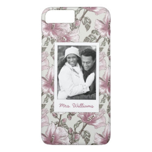 Benutzerdefiniertes Foto & Name Rosa Hibiskus-Blum Case-Mate iPhone Hülle