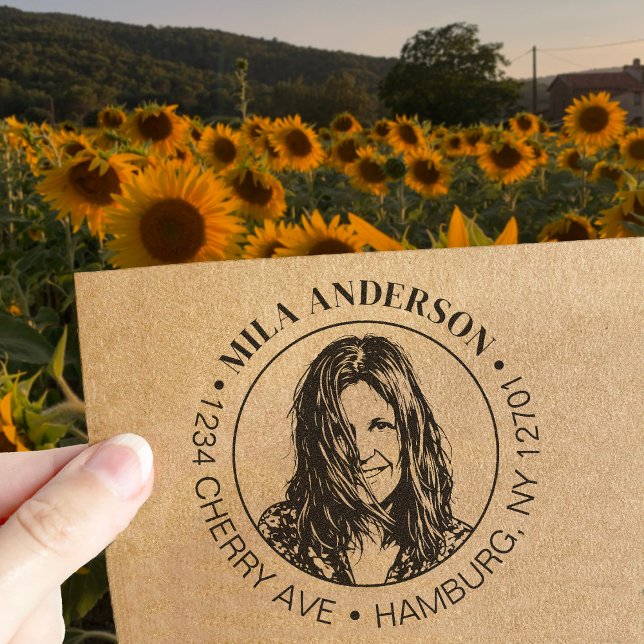 Benutzerdefiniertes Foto, Name und Rückkehr Holz A Permastempel (Von Creator hochgeladen)