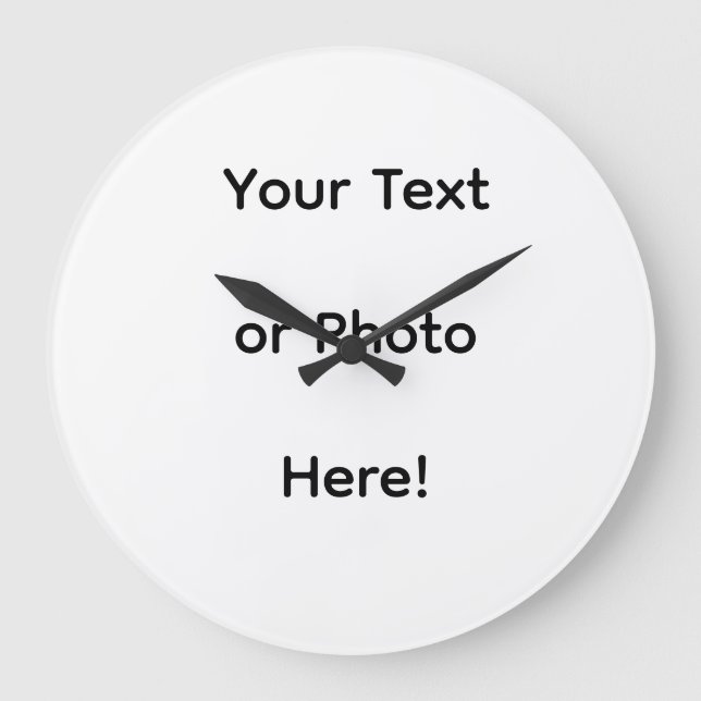 Benutzerdefiniertes Foto oder Text  Große Wanduhr (Vorderseite)
