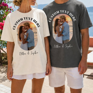 Benutzerdefiniertes Foto-Paar und Text-Jubiläumsge T-Shirt