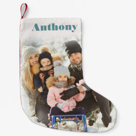 Benutzerdefiniertes Foto Personalisiert mit Name Kleiner Weihnachtsstrumpf