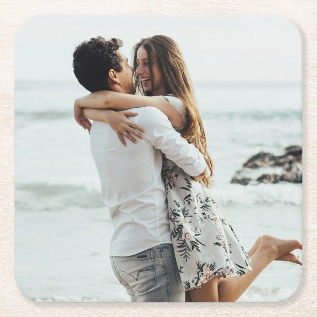 Benutzerdefiniertes Foto Personalisiert Rechteckiger Pappuntersetzer (Vorderseite)