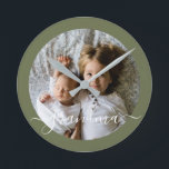 Benutzerdefiniertes Foto Personalisiert Runde Wanduhr<br><div class="desc">DIY Custom Foto Personalisierte Wanduhr von Ricaso - fügen Sie Ihr eigenes Foto und Text</div>