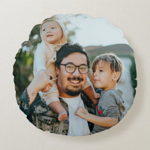 Benutzerdefiniertes Foto Personalisiert Rundes Kissen