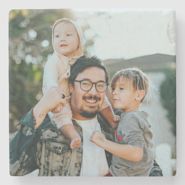 Benutzerdefiniertes Foto Personalisiert Steinuntersetzer (Vorderseite)