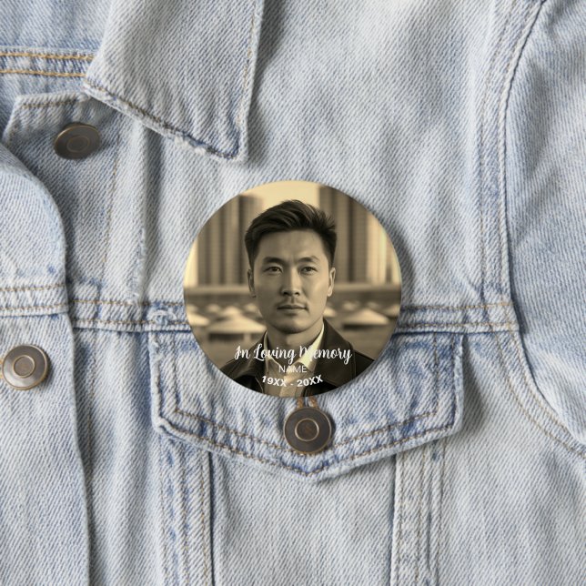 Benutzerdefiniertes Foto Personalisierte Gedenk Tr Button (Beispiel)