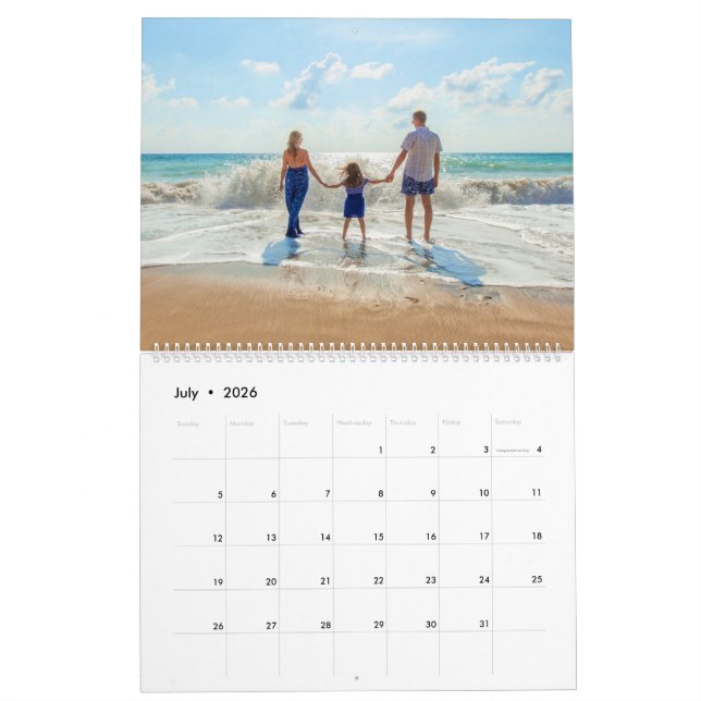 Benutzerdefiniertes Foto Personalisierter Kalender (Jul 2026)