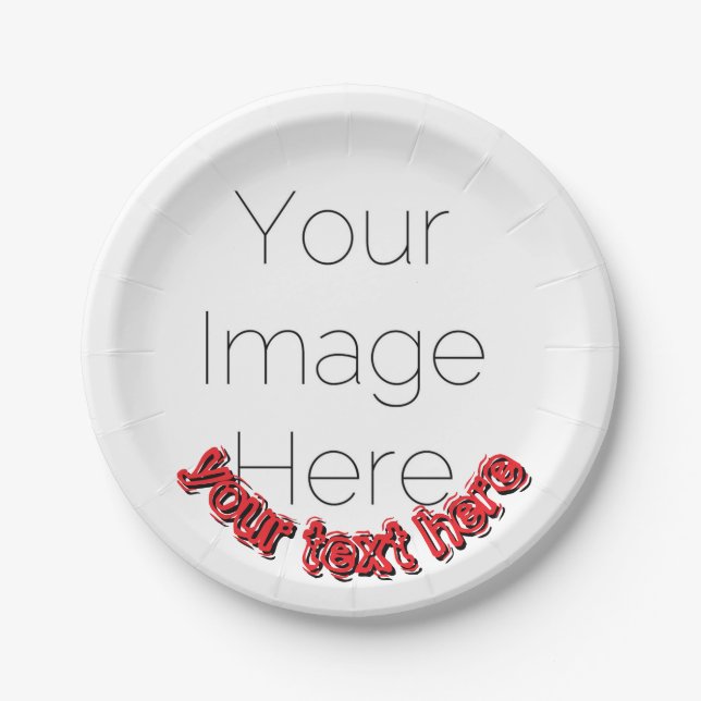 Benutzerdefiniertes Foto – Personalisierter Text  Pappteller (Vorderseite)