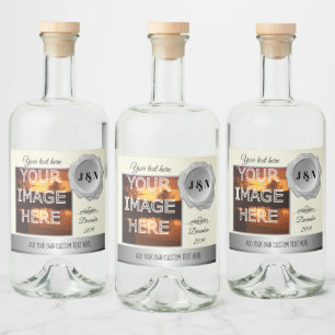Benutzerdefiniertes Foto Personalisiertes Gin Alkoholflaschenetikett