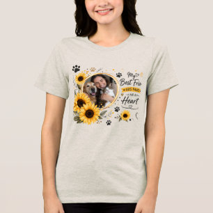 Benutzerdefiniertes Foto Pet Mom Shirt, Sonnenblum Tri-Blend Shirt