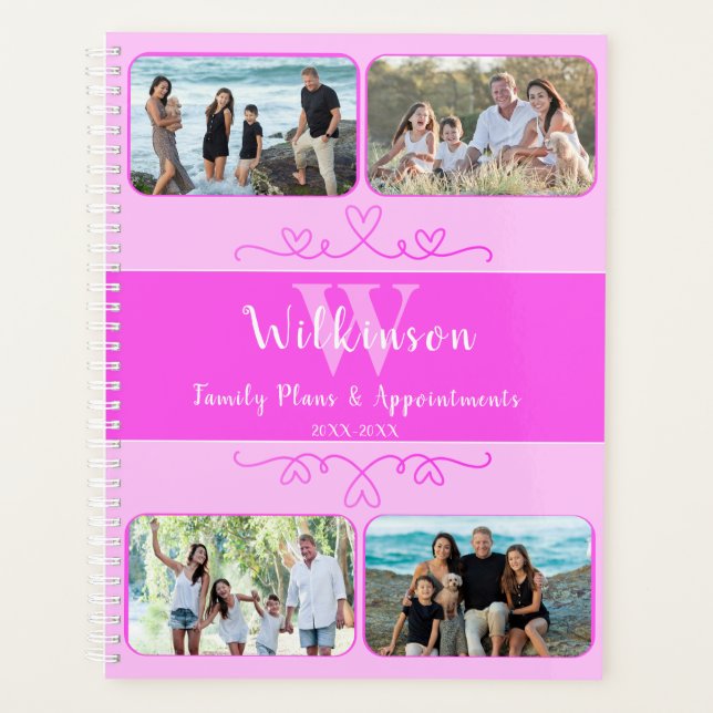 Benutzerdefiniertes Foto Pink-Design Planer (Vorderseite)