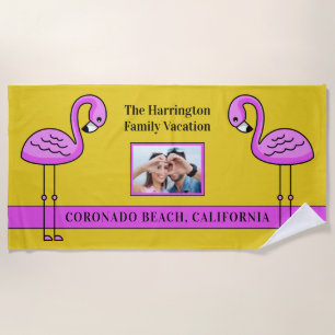 Benutzerdefiniertes Foto Pink Flamingo Badetuch