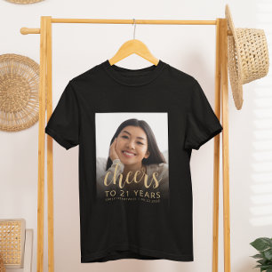 Benutzerdefiniertes Foto Prost 21. Geburtstagsfeie T-Shirt