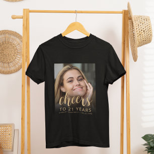 Benutzerdefiniertes Foto Prost 21. Geburtstagsfeie T-Shirt