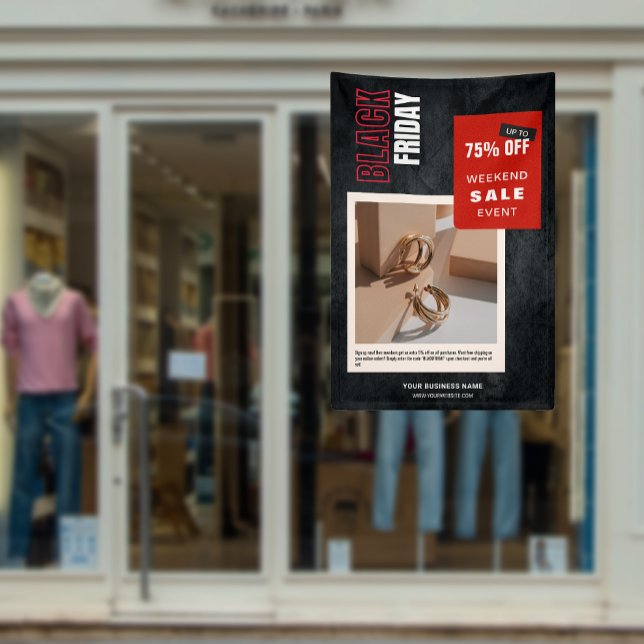 Benutzerdefiniertes Foto Prozentualer Anteil des S Banner (Custom Photo Percentage Off Black Friday Sale Banner)