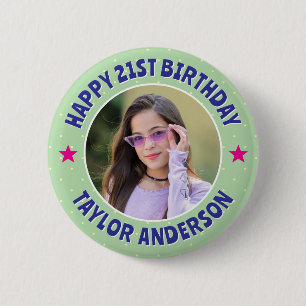 Benutzerdefiniertes Foto-Punktmuster Alles Gute zu Button
