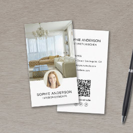 Benutzerdefiniertes Foto QR Beruflicher Innenarchi Visitenkarte