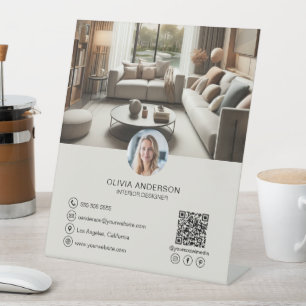 Benutzerdefiniertes Foto QR Code Business Sockelschild