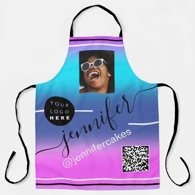Benutzerdefiniertes Foto QR Menü CODE Farbtherapie Schürze (Vorderseite)