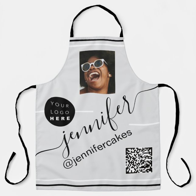 Benutzerdefiniertes Foto QR Menü CODE Restaurant P Schürze (Vorderseite)