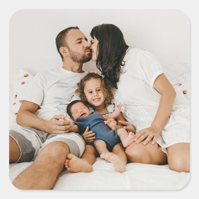 Benutzerdefiniertes Foto Quadratischer Aufkleber (Vorderseite)