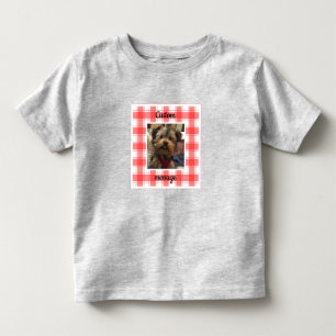 Benutzerdefiniertes Foto Rot-Weiß-Landhaus-Karo Kleinkind T-shirt