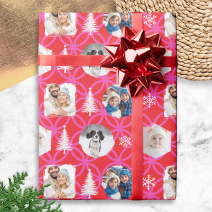 Benutzerdefiniertes Foto rotes Weihnachtsfest Geschenkpapier