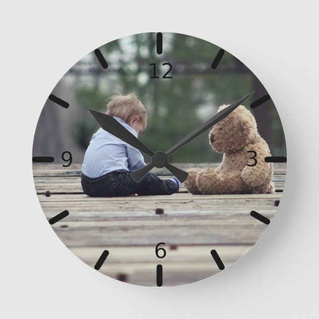 Benutzerdefiniertes Foto Runde Wanduhr (Vorderseite)
