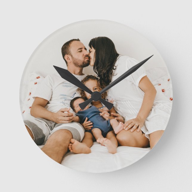 Benutzerdefiniertes Foto Runde Wanduhr (Vorderseite)
