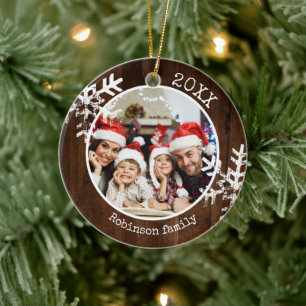 Benutzerdefiniertes Foto Rustikaler Holzschneester Keramik Ornament