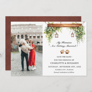 Benutzerdefiniertes Foto Rustikaler Hund Save The Date