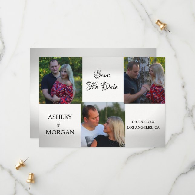 Benutzerdefiniertes Foto Save the Date (Vorderseite/Rückseite Beispiel)