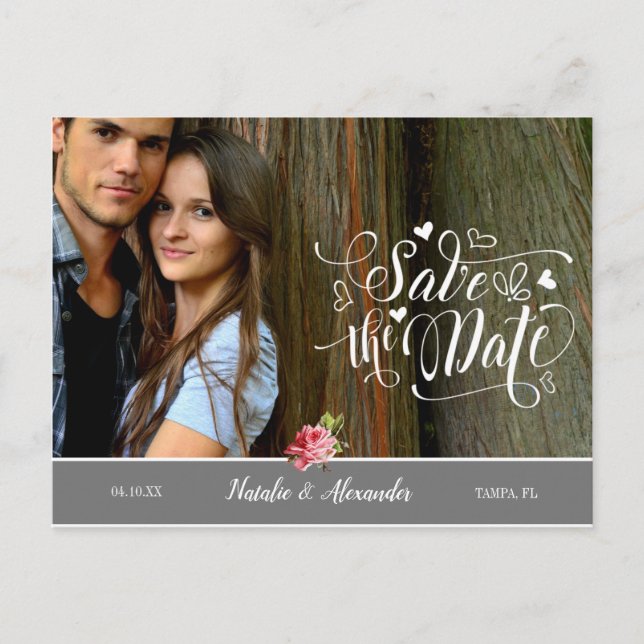 Benutzerdefiniertes Foto | SAVE THE DATE Ankündigungspostkarte (Vorderseite)
