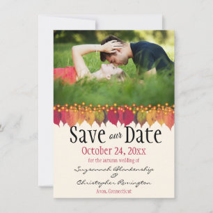 Benutzerdefiniertes Foto Save the Date Herbst läss Ankündigung