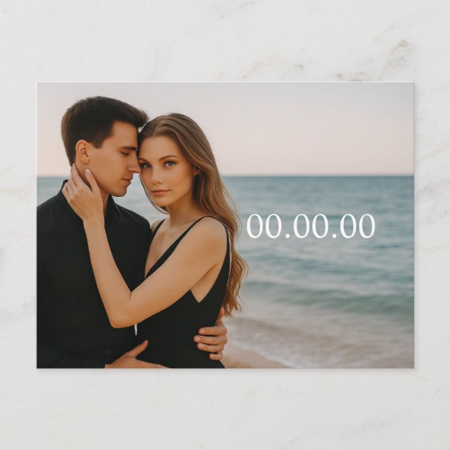 Benutzerdefiniertes Foto Save the Date Postkarte (Vorderseite)