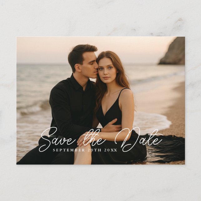 Benutzerdefiniertes Foto Save the Date Postkarte (Vorderseite)